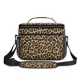 thumbnail image 2 of Brown and Beige Leopard Print Insulated Lunch Box for Women Men, Medium Leakproof Cooler Bag with Adjustable Strap, 10"x6.7"x8", 2 of 6