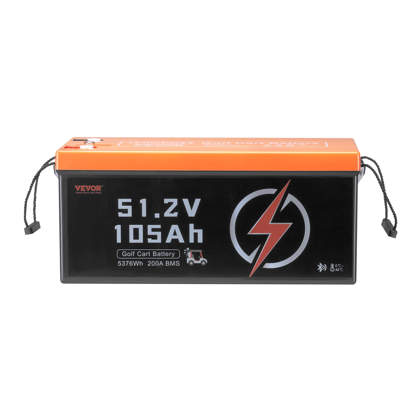 VEVOR 48V 105Ah Golf Cart Lithium Battery, 48 Volt Golf Cart Battery with 200A BMS, LCD Monitor and Mobile APP, LiFePO4 Battery with 600A Peak Current, ABS Shell and 4000+ Cycles, for Golf Carts