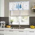 thumbnail image 4 of Blue Christmas Trees Curtain Valances for Windows, Kitchen Valance Window Treatments Panel 2 Pack, Navy Winter Snowflakes Checkered Rod Pocket Short Curtains for Bathroom Bedroom 60 x 18 Inch, 4 of 8