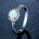 thumbnail image 3 of Anillo Joyería Anillo Blanco Joyería Piedra Ópalo Mano Moda Anillos de Ópalo Redondo, 3 of 3