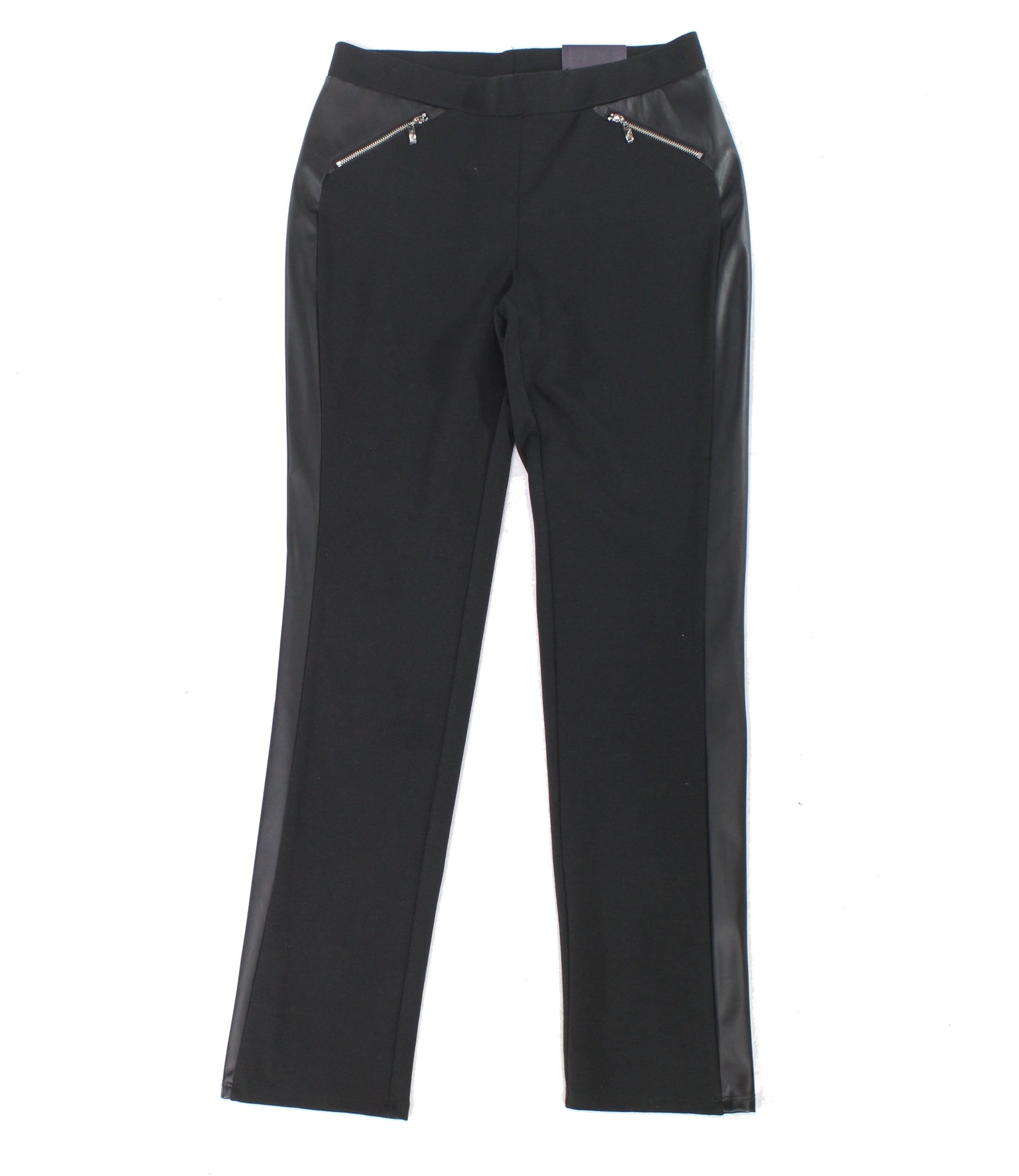 Rafaella Rafaella NEW Black Womens Size 8 FauxLeatherTrim PullOn