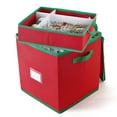 thumbnail image 1 of Non Woven Red And Green Christmas Storage Box With 64 Compartments, 1 of 7