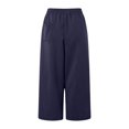 thumbnail image 6 of GEWSEY Women's Capri Pants Cotton Yoga Capris Drawstring Joggers Workout Sweatpants Loose Lounge Crop Pants Pockets (Navy, XL), 6 of 7