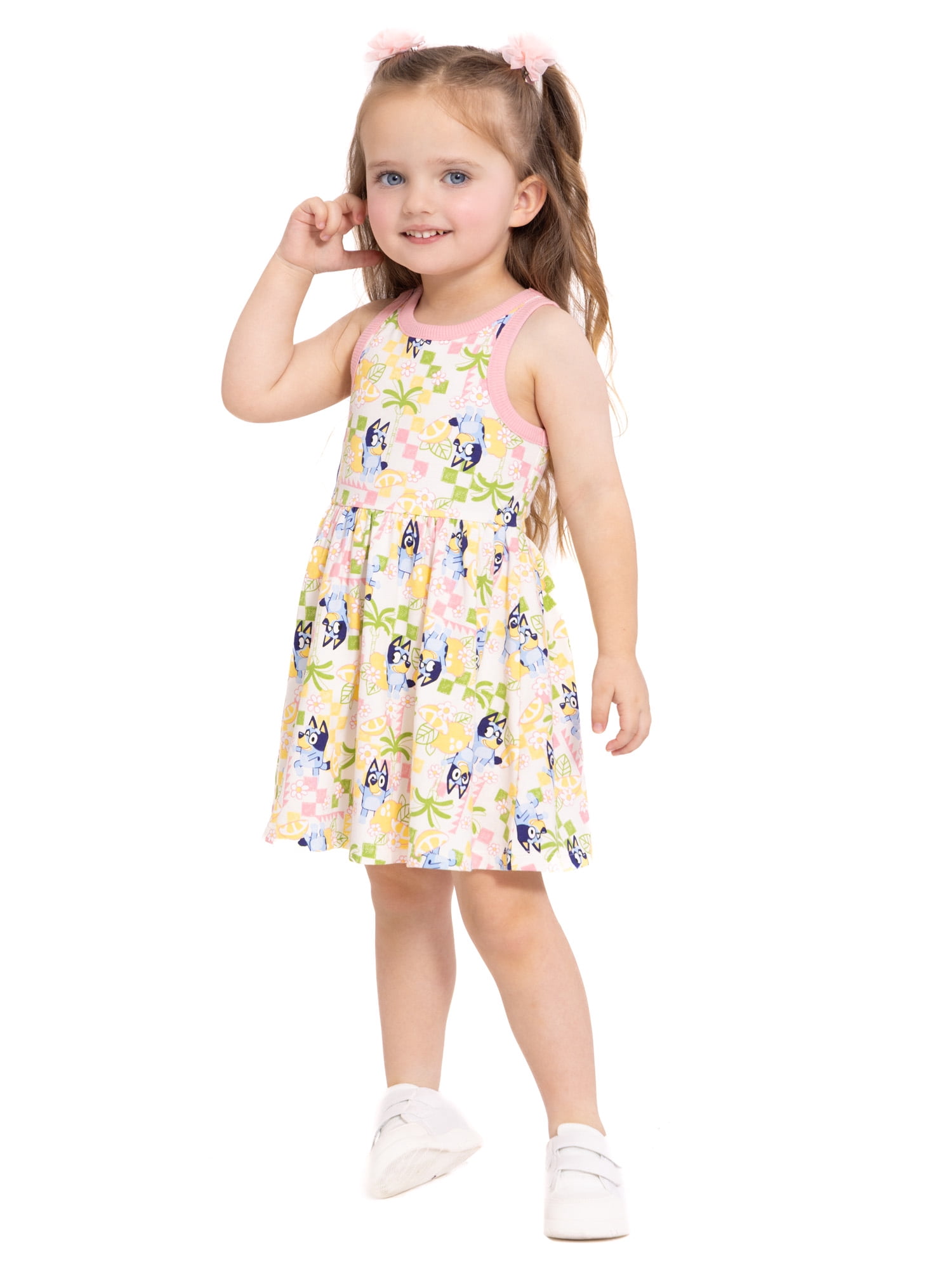 Bluey Toddler Girls Allover Print Graphic Tank Dress, Sizes 12M-5T