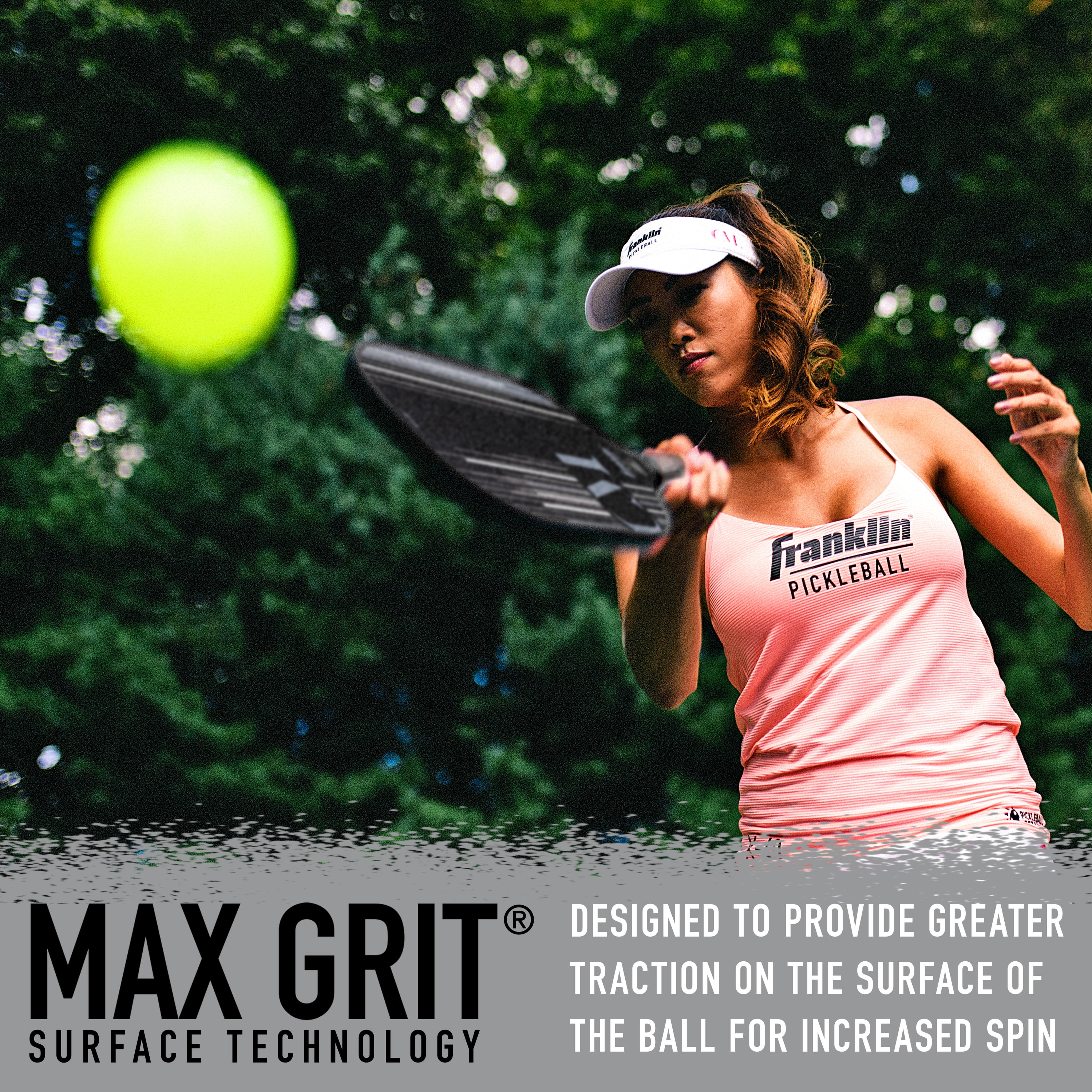 Franklin Sports Pro Pickleball Paddle - Pro Tournament Pickleball Paddle - Extra Grip MaxGrit Technology - Christine McGrath Pickleball Paddle - Black 16mm