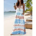 thumbnail image 3 of CHICME Nightgowns for Women Tie-Dye Print Spaghetti Strap Sleeveless Long house Dresses Women Nightshirts & Gowns with Pockets Lighted Blue-XL, 3 of 9