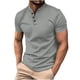 thumbnail image 1 of pstuiky camiseta de hombre, Camiseta informal de manga corta con cuello vuelto, botones y abertura lateral para hombre camisetas de hombre l, 1 of 5