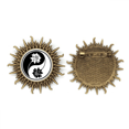 thumbnail image 1 of El budismo la religión budista negro blanco patrón Pin de gancho de metal vintage con forma de sol Unbranded M, 1 of 3
