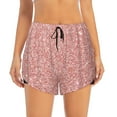 thumbnail image 2 of Balery Rose Gold Glitter Pattern Women's Running Shorts with Liner 2 Pockets Elastic Workout Athletic Gym Yoga Shorts-Medium, 2 of 7