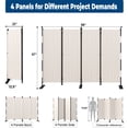 thumbnail image 3 of Upgrade Seamless Room Divider 4 Panel Folding Privacy Screens 88" Portable Room Partition for Room Separator Freestanding Wall Divider for Office Bedroom Classroom Hospital, White, 3 of 8