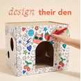 thumbnail image 4 of Oodles Customizable Doodle 1-Story Indoor Cardboard Cat Scratcher House with Durable Corrugated Scratching Pads, Multicolored, One Size, 4 of 13