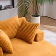 thumbnail image 6 of Oversized Chaise Longue Chair Indoor, Modern Upholstered Corduroy Deep Seat Sofa Bed with Throw Pillows and Armrests, Sleeper Sofa Couch for Living Room, Bedroom Apartment, 6 of 7
