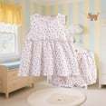 thumbnail image 3 of Pajama para Bebés Niñas Conjunto de Verano Cuello Redondo Manga Corta Estampado Floral con Gasa Bowknot Dos Piezas, 3 of 5