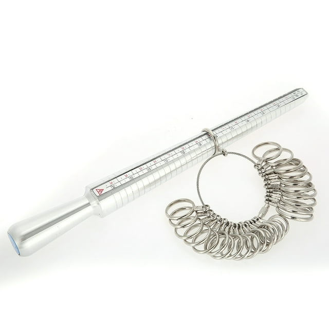 Qiilu Jewelry Tools Rubber Hammer Ring Measure Stick Enlarger Mandrel Model Sets, Rubber Hammer, Jewelry Mandrel