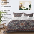 thumbnail image 3 of 3 Piece Retro Boho Duvet Cover Set Twin Size,Microfiber Comforter/Quilt Cover with Corner Ties and 2 Pillowcases,Rustic Flowers Modern Geometric Abstract Art All Season Bedding with Zipper Closure, 3 of 8