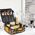 thumbnail image 5 of FORMRS Travel Makeup Bag Large Capacity Train Case Cosmetic Organizer with Adjustable Dividers, Geometric Sun, 5 of 8