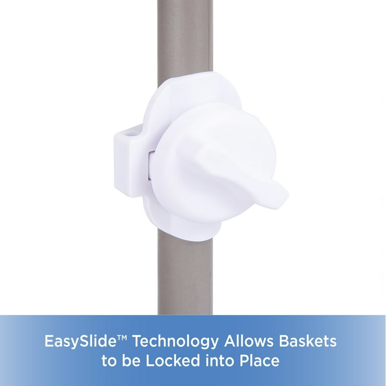 Kenney Easyslide 4-Way Adjustable Corner Pole Caddy, Brushed Nickel