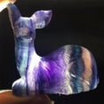 thumbnail image 5 of MATROOY 2" Hand Carved Rainbow fluorite deer Natural stone Quartz Crystal skull healing, 5 of 8