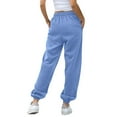 thumbnail image 5 of ManxiVoo Womens High Waisted Wide Leg Joggers with Pockets Comfortable Workout Trousers XXL Size Sky Blue, 5 of 8