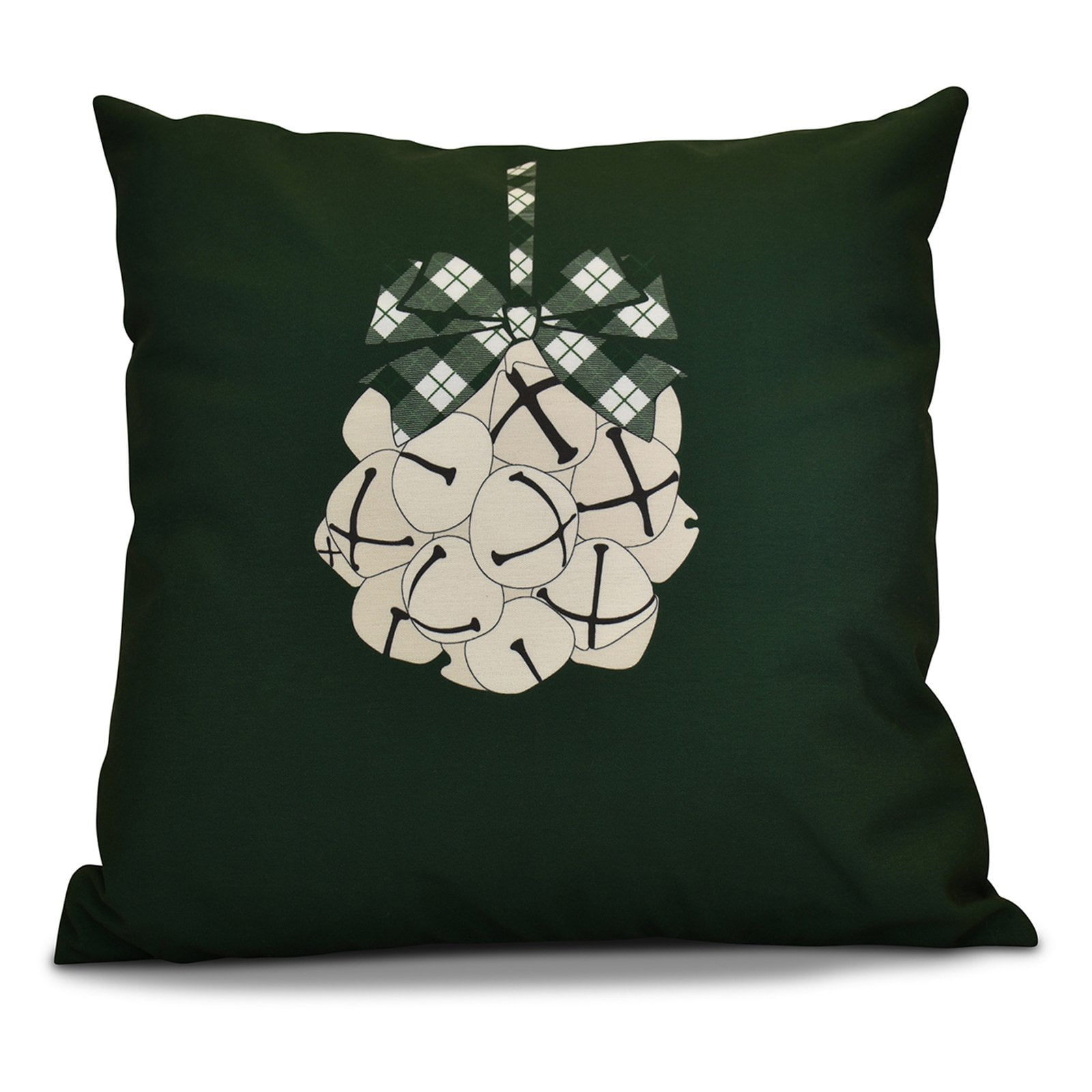 Simply Daisy Jingle Bells Geometric Print Pillow, 16" x 16", Cranberry