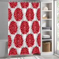 thumbnail image 3 of Red Hydrangea Flowers Fabric Shower Curtain Grey Floral Modern Washable Shower Curtains for Bathroom, Waterproof Bath Curtain with Hooks Home Decor 72x72in, 3 of 8