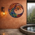 thumbnail image 5 of Colorful Crescent Moon Metal Wall Art, Boho Nature Steel Wall Hanging Decor, 5 of 8