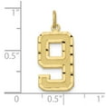 thumbnail image 2 of Diamond2Deal 10k Yellow Gold Casted Large Diamond Cut Number 9 Charm Pendant for Women (L- 0.99 inch, W- 0.4 inch), 2 of 6