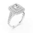 thumbnail image 2 of Zuwelria 2.00 Carat Beautiful Emerald Cut | D/VVS1 Moissanite Diamond Engagement Ring - Double Halo Bridal Ring - Promise Ring | 18K White Gold Over Sterling Silver | D/VVS1 Size 5, 2 of 8