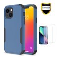thumbnail image 1 of Apple iPhone 13 Case with Screen Protector , for iPhone Series Rugged Rubber Durable 3 in 1 Cover , Phone Case for Girl Men Women Cute (Blue+Black), 1 of 7
