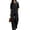 A-Black579, variant on Tie Neck Puff Sleeve Two Piece Set for Women Elastic Waist Daily Urban Matching Pant Suit