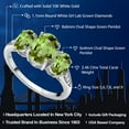 thumbnail image 2 of Gem Stone King 10K White Gold Green Peridot and White Lab Grown Diamond 3 Stone Engagement Ring for Women (2.46 Cttw, Gemstone Birthstone, Available in Size 5, 6, 7, 8, 9), 2 of 6