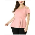 thumbnail image 2 of Agnes Orinda Women's Plus Size Peplum Modern Fit Off Shoulder Summer Top, 2 of 6