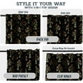 thumbnail image 3 of Vargottam 84 Inch Rod Pocket/Back Tab Cotton Curtains for Windows and Doors - Light Filtering Cotton - Light Filtering Drapes For Doors - Set of 2 Panels, 52"x84" - Floral Block Print (Black), 3 of 8