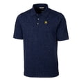 thumbnail image 2 of Men's Cutter & Buck Navy Michigan Wolverines Vault Advantage Tri-Blend Space Dye Big & Tall Polo, 2 of 3