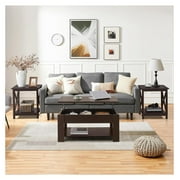DyGTyX End Table with Storage Shelf in Classic X-Design, 2 Tier Strong Sofa Side Table for Living Room, 18 D x 20 W x 22 H Inches, Sturdy Pine Wood Legs, Dark Coffee