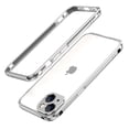 thumbnail image 2 of Dteck Case for iPhone 13 6.1-inch,Shockproof Metal Aluminum Bumper Frame Slim Case with Camera Lens Protector Cover for iPhone 13,Silver, 2 of 9