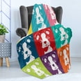 thumbnail image 4 of Boston Terrier Soft Flannel Fleece Throw Blanket, Colorful Pop Art Inspired Composition of Dog Portraits House Pet Pattern, Cozy Plush for Indoor and Outdoor Use, 60" x 80", Multicolor, by Ambesonne, 4 of 5