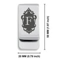 thumbnail image 2 of Stainless Steel Alphabet Letter F initial Classic Slim Money Clip Credit Card Holder, 2 of 2