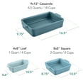 thumbnail image 4 of Best Choice Products Ceramic Bakeware Set of 3 Casserole, Loaf, and Square Dishes w/ Handles - Cornflower Blue, 4 of 10