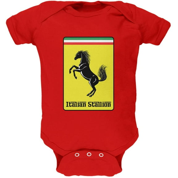 Italian Stallion Red Soft Baby One Piece - 0-3 months