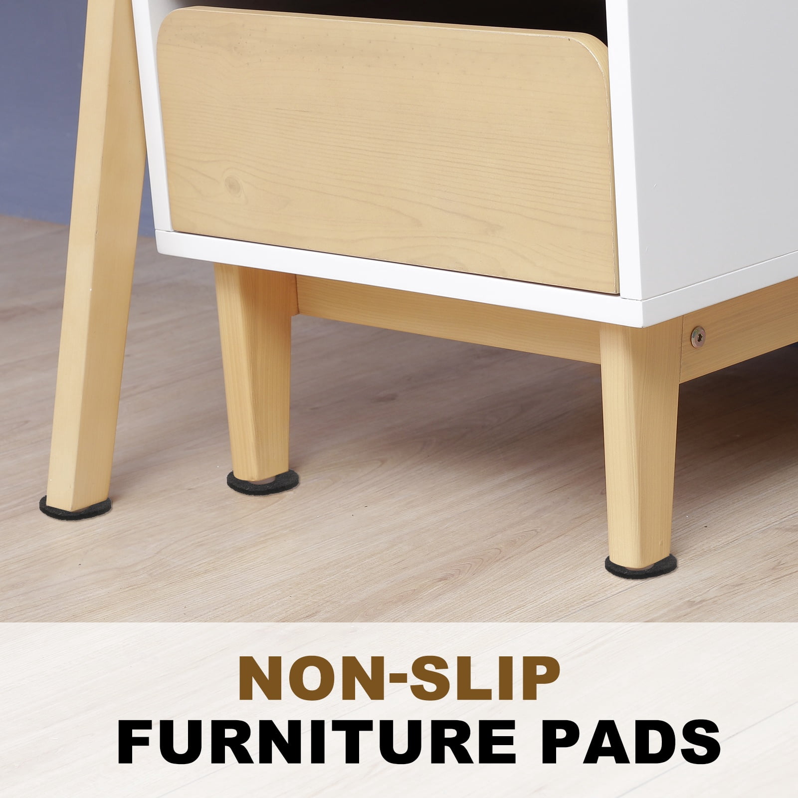 Uxcell 8Pcs Non Slip Furniture Pads, 11.5" Round Self Adhesive Felt Bumpers Noise Reducing Furniture Feet Floor Protector for Chairs Tables Furniture Legs (Black 0.12" Thick)