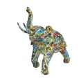 thumbnail image 6 of 19" x 16" Multi Colored Resin Elephant Sculpture, by DecMode, 6 of 8