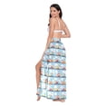thumbnail image 3 of FORMRS Womens Long Sarong Beach Wrap Semi-Sheer Bikini Skirt Bathing Swimsuit Cover Up, Cartoon Train Pattern, 3 of 7