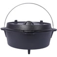 thumbnail image 5 of Pre-Seasoned Cast Iron Dutch Oven Skillet Lid Camping Deep Pot BBQ Baking Campfire 12 Quart, 5 of 9