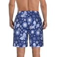 thumbnail image 3 of Kdxio Beautiful Snowflake Butterfly Pattern Mens Casual Shorts - Drawstring Summer Beach Sports Shorts for Men, 3 of 5