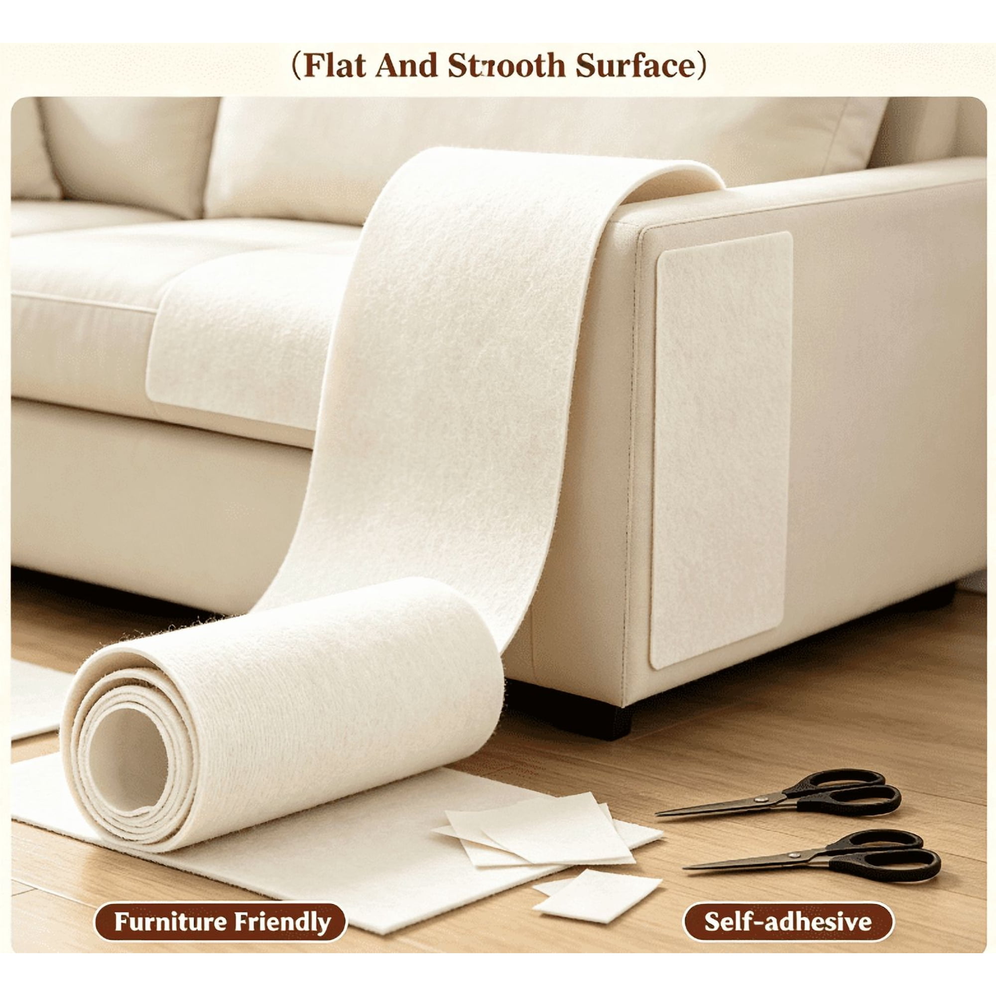 DIY Self‑Adhesive Cat Scratch Resistant Carpet Mat Trimmable Replacement Sheet for Cat Tree Posts Sofa Surface Protection for Indoor Cat Claw Exercise (Beige L/40*100cm)