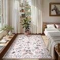 thumbnail image 3 of Moynesa 3'x5' Insect Washable Rug, Small Area Rug for Living Room Girls Bedroom, Non Slip Soft Bug Accent Throw Carpet for Entryway Kitchen Nursery Office, Pink, 3 of 8