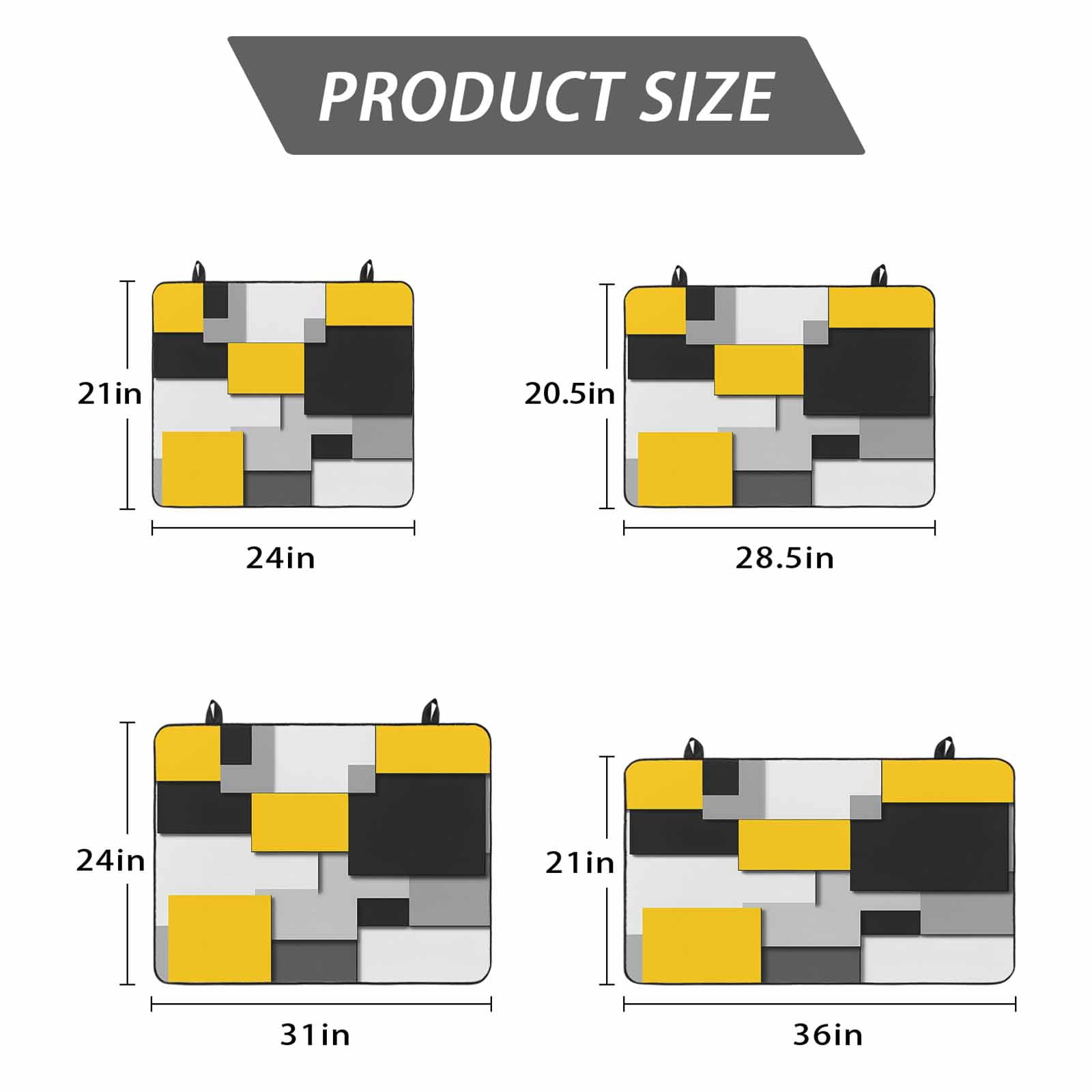 Yellow Grey Black Geometric Stove Top Cover for Electric Stove, Heat-proof & Non Slip Glass Top Stove Cover Protector, Modern Abstract Art Kitchen Flat Cooktop Rubber Mat 36x21 Inches