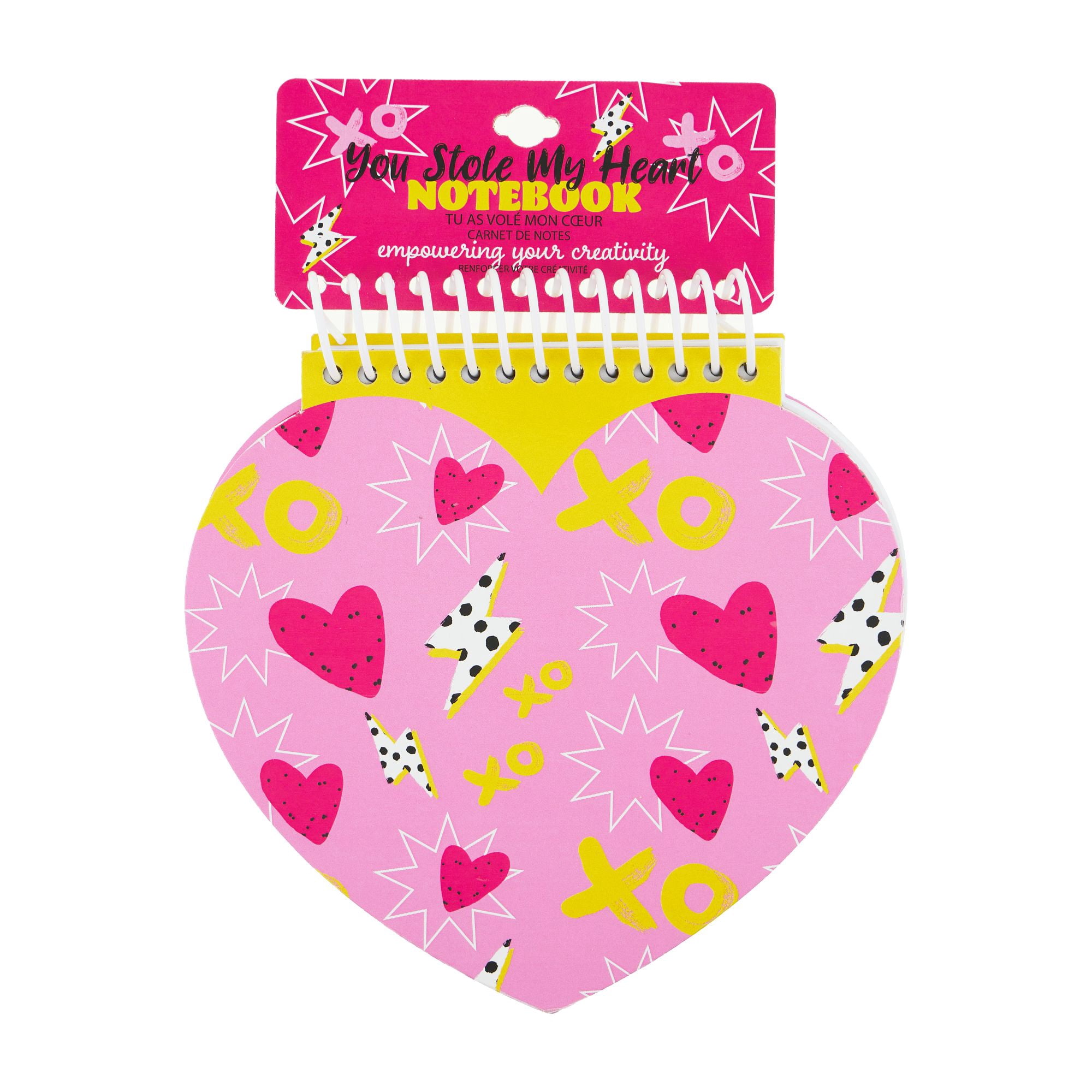 Amscan Spiral Heart-Shaped Notebook, Multicolor, 10 Count