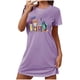 thumbnail image 2 of Camisón corto de talla grande para mujer, camisón de manga corta con estampado de pecho a la moda, camisón para mujer, 2 of 7